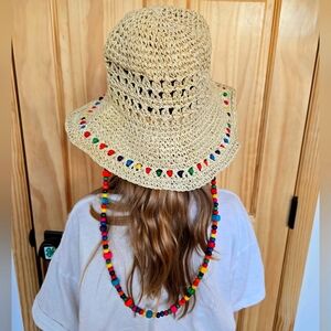 Colorful Beaded Kids Sun Hat